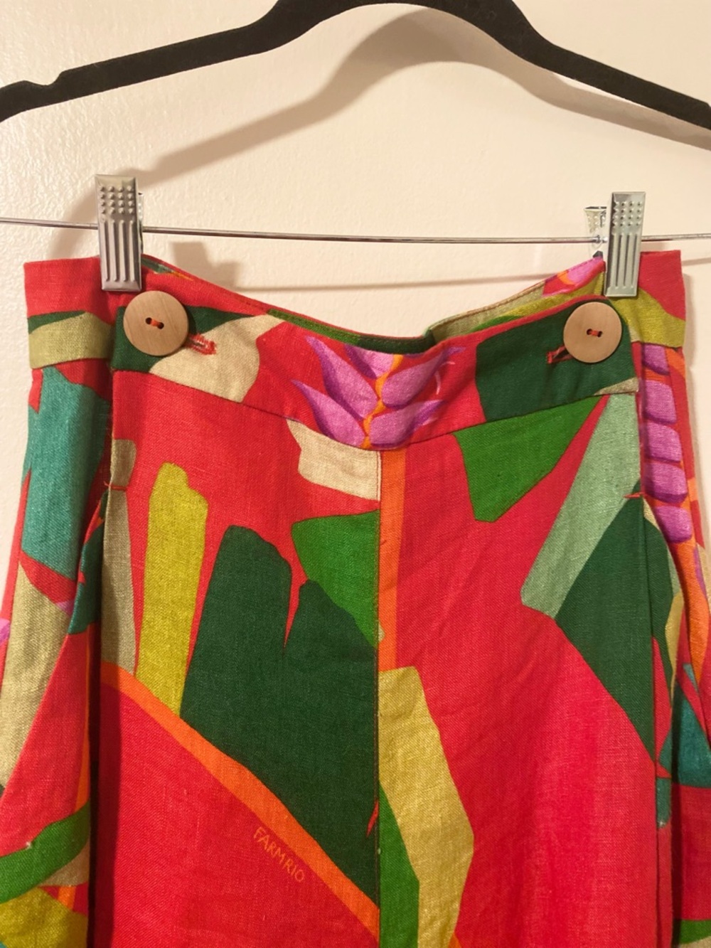 FARM Rio Heliconia Red Wide-Leg Tropical Print Pants - Picture 10 of 16
